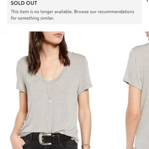 Treasure & Bond Heathered U-Neck Tee